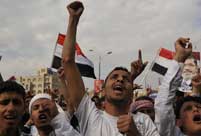Morsi supporters demonstrate near Egyptian embassy in Yemen