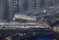 Asia's heaviest box girder finishes 'rotation' in Wuhan