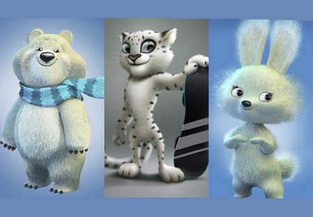 Mascots of the 2014 Sochi Winter Olympics