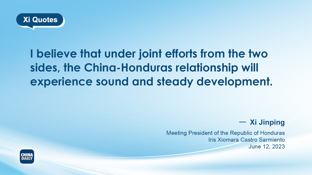 Highlights from Xi's talks with visiting Honduran president